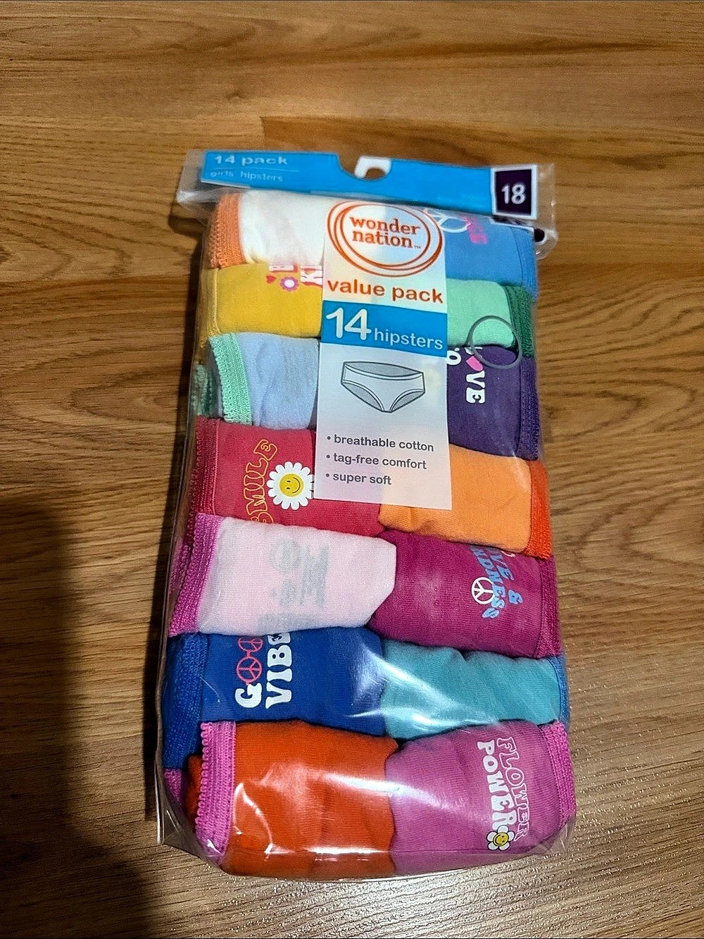 Wonder Nation Girls Hipsters 14-Pack Value Pack Size 18 NWT